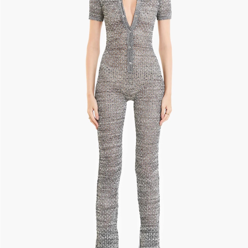 Gray Knit Jumpsuit Ruve Shop M